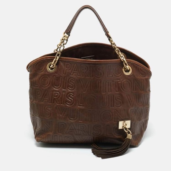 Louis Vuitton Handbags - Louis Vuitton Dark Brown Embossed Shoulder Bag